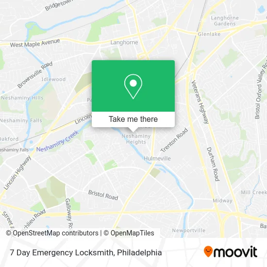 7 Day Emergency Locksmith map