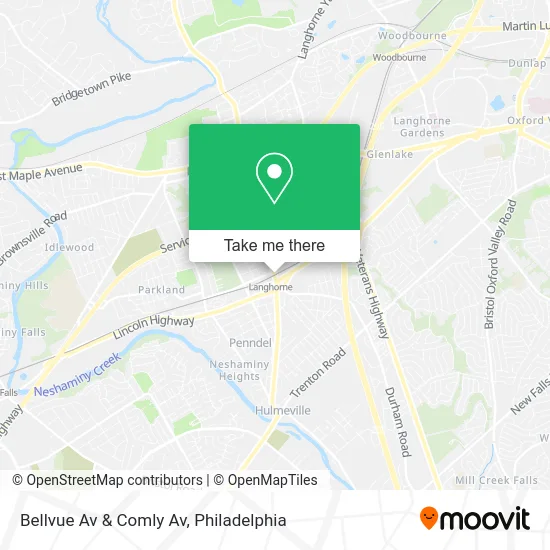 Bellvue Av & Comly Av map