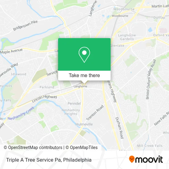 Triple A Tree Service Pa map