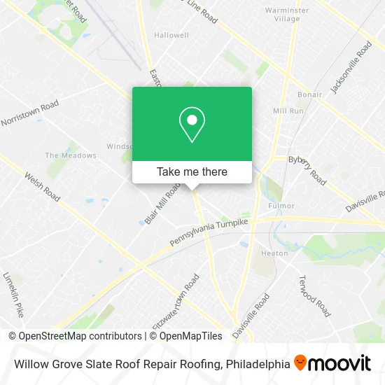 Mapa de Willow Grove Slate Roof Repair Roofing