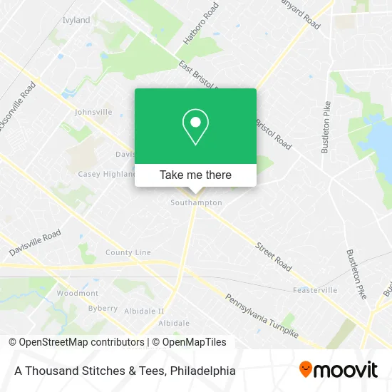 A Thousand Stitches & Tees map