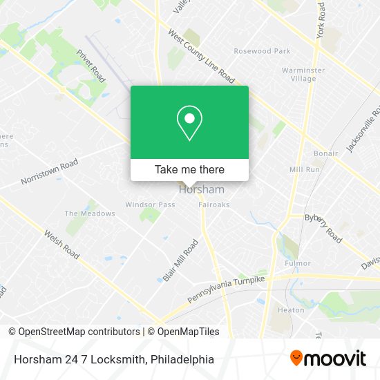 Horsham 24 7 Locksmith map