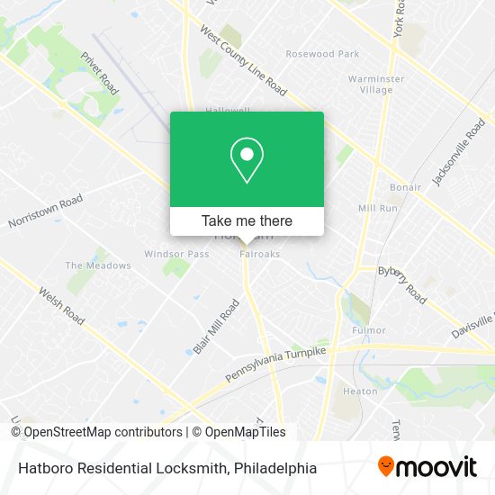 Mapa de Hatboro Residential Locksmith