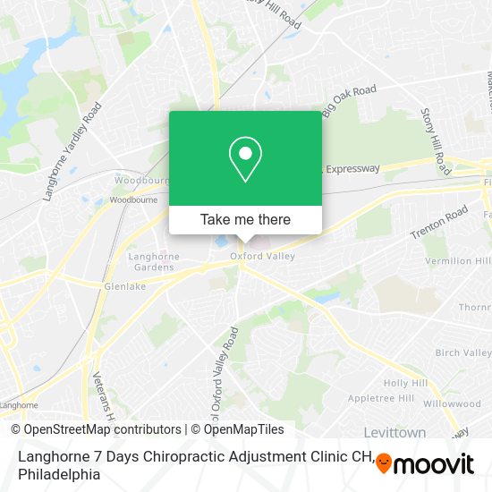 Langhorne 7 Days Chiropractic Adjustment Clinic CH map