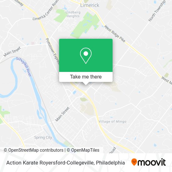 Action Karate Royersford-Collegeville map