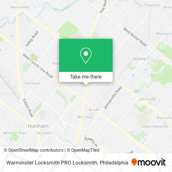 Warminster Locksmith PRO Locksmith map