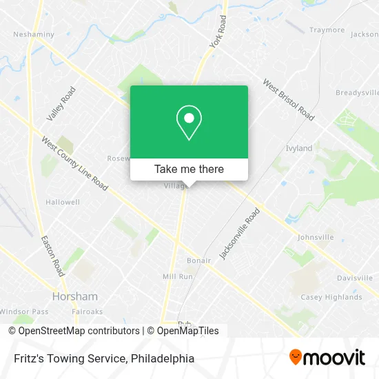 Fritz's Towing Service map