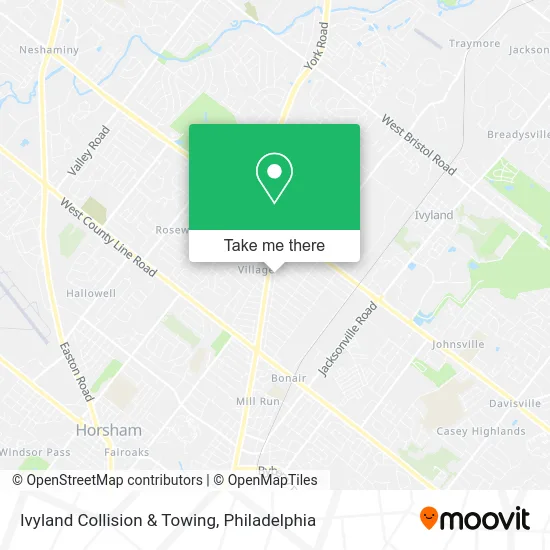 Ivyland Collision & Towing map