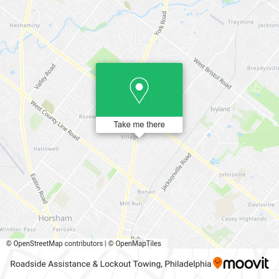 Roadside Assistance & Lockout Towing map