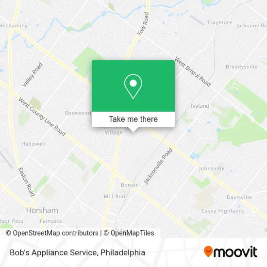 Bob's Appliance Service map