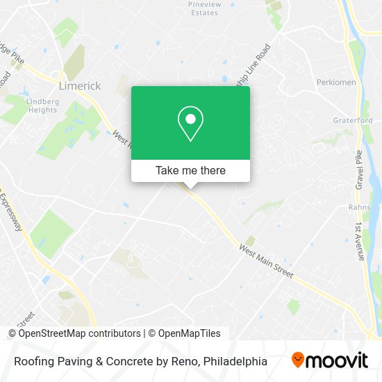 Roofing Paving & Concrete by Reno map