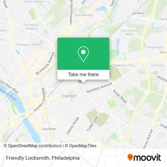 Friendly Locksmith map