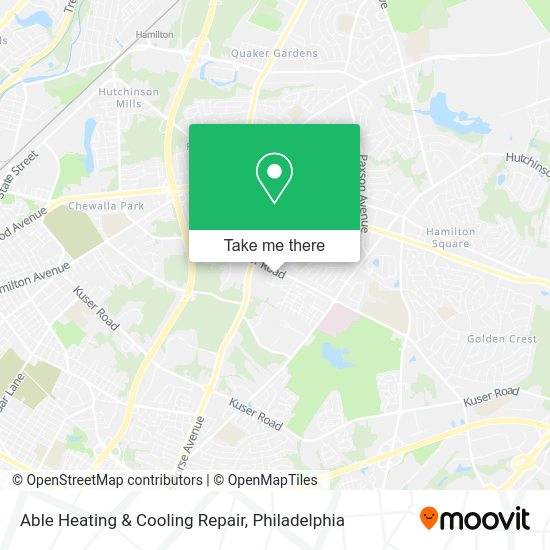 Able Heating & Cooling Repair map