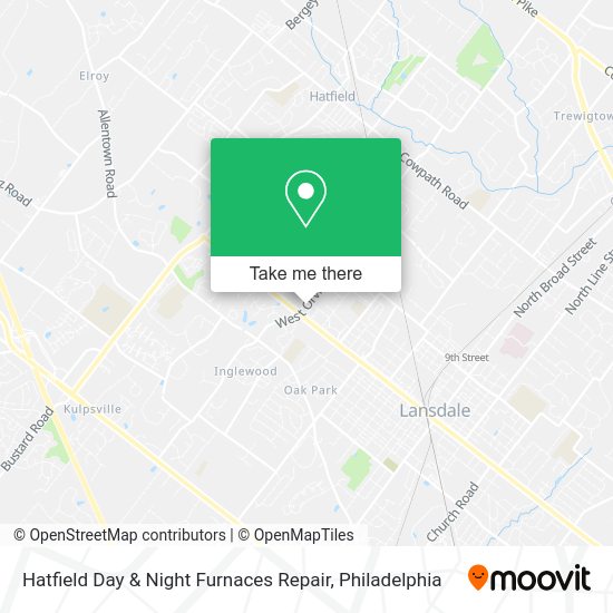 Mapa de Hatfield Day & Night Furnaces Repair
