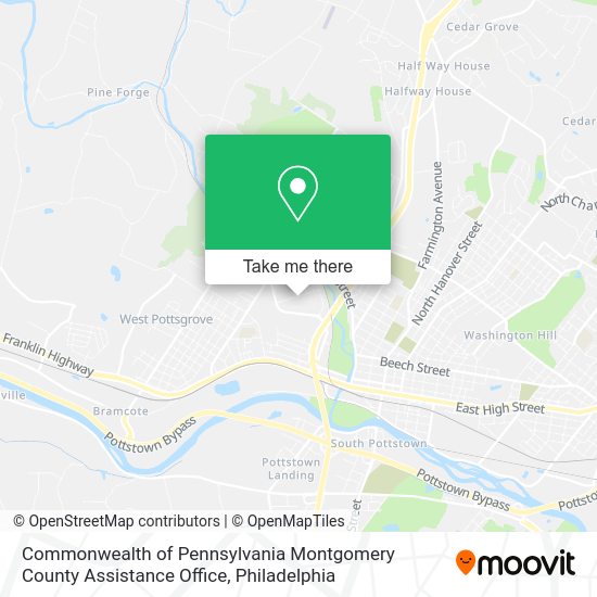 Commonwealth of Pennsylvania Montgomery County Assistance Office map