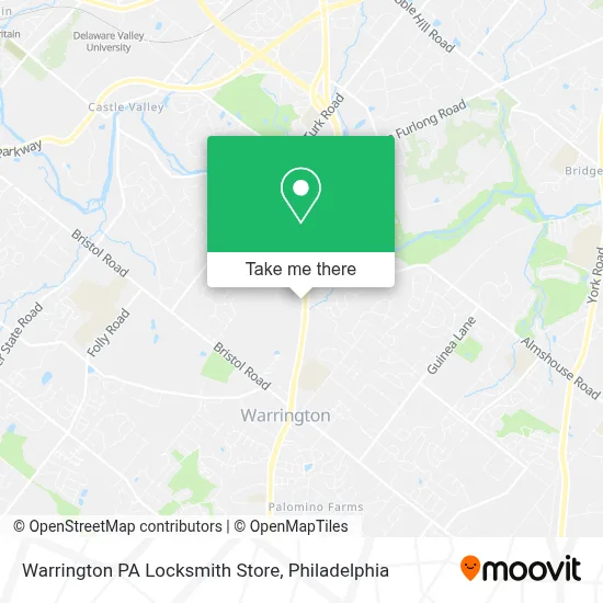 Warrington PA Locksmith Store map