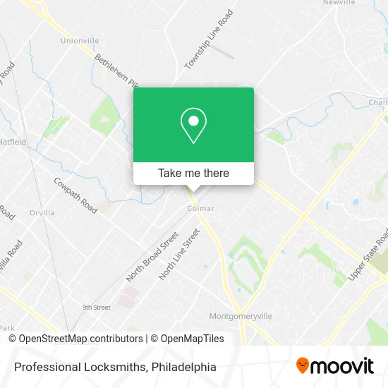 Professional Locksmiths map