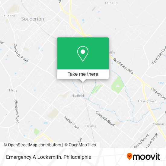 Emergency A Locksmith map