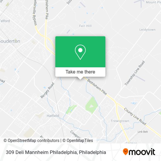 Mapa de 309 Deli Mannheim Philadelphia