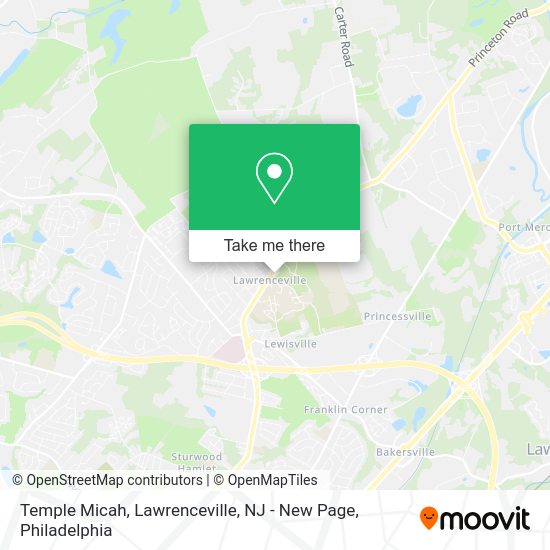Temple Micah, Lawrenceville, NJ - New Page map
