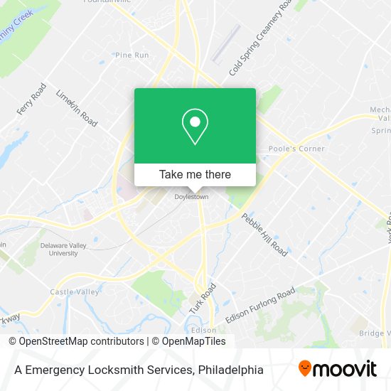 A Emergency Locksmith Services map