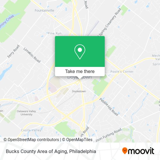 Mapa de Bucks County Area of Aging