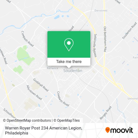 Warren Royer Post 234 American Legion map
