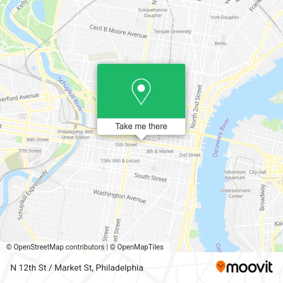 N 12th St / Market St map