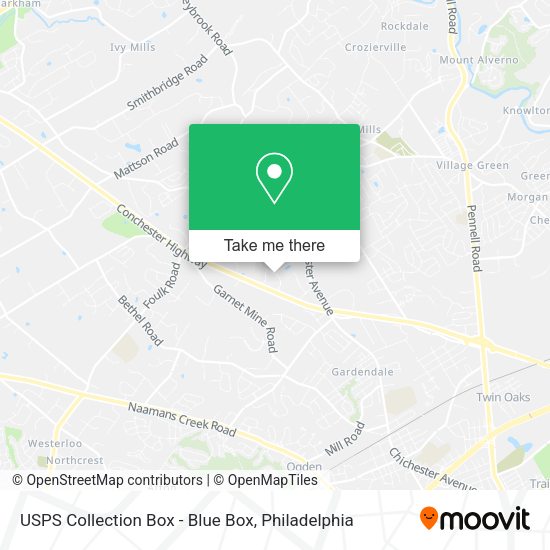 USPS Collection Box - Blue Box map