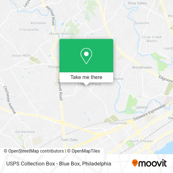Mapa de USPS Collection Box - Blue Box