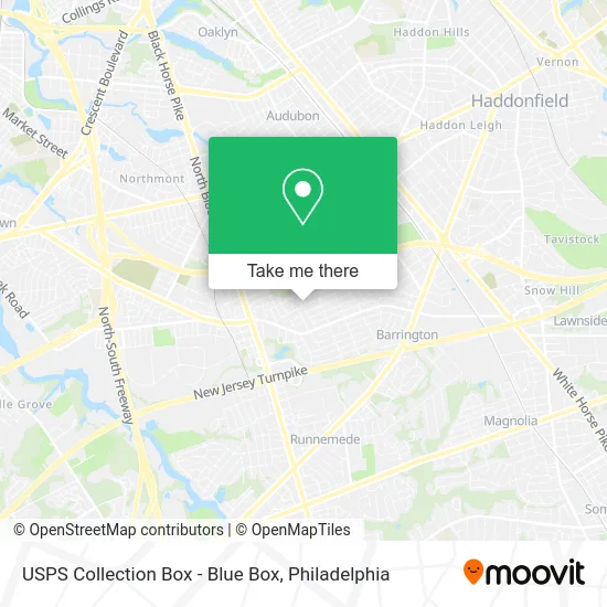 USPS Collection Box - Blue Box map