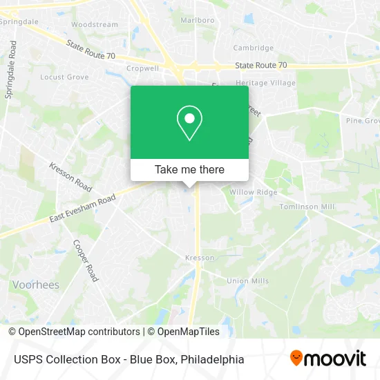 USPS Collection Box - Blue Box map