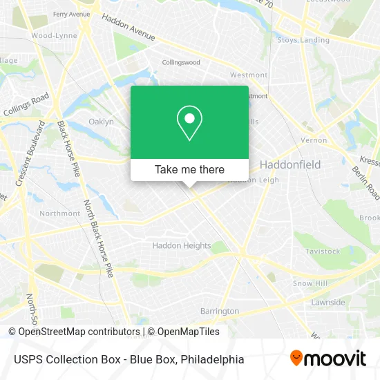 Mapa de USPS Collection Box - Blue Box