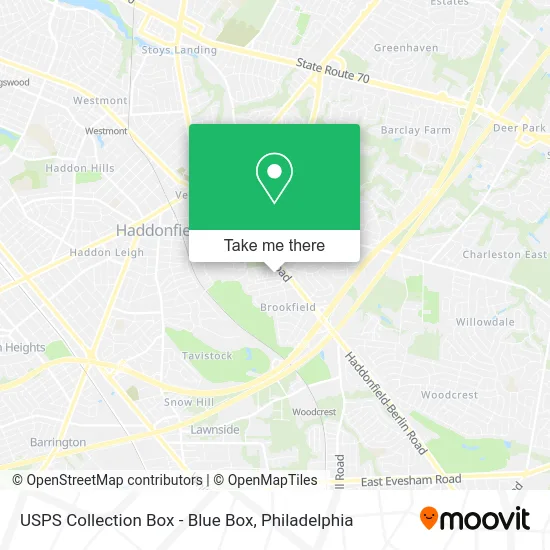 USPS Collection Box - Blue Box map