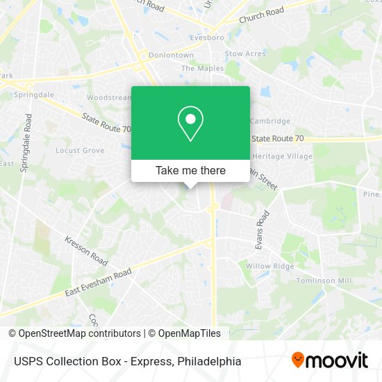USPS Collection Box - Express map
