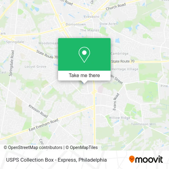 USPS Collection Box - Express map