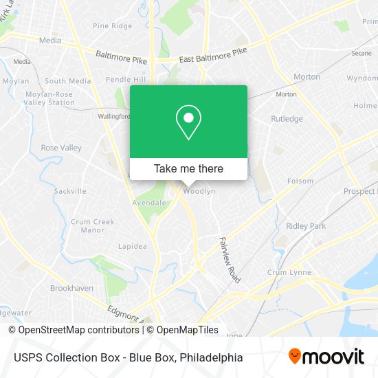 USPS Collection Box - Blue Box map