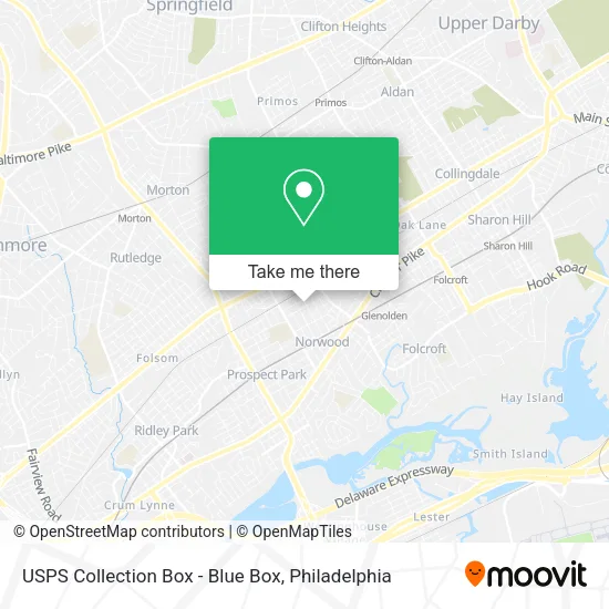 USPS Collection Box - Blue Box map