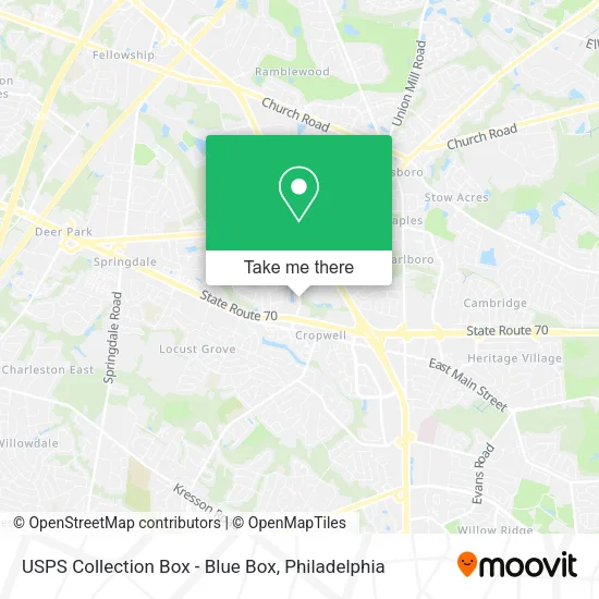 USPS Collection Box - Blue Box map