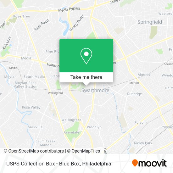 USPS Collection Box - Blue Box map