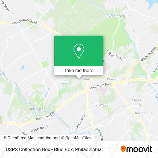 USPS Collection Box - Blue Box map