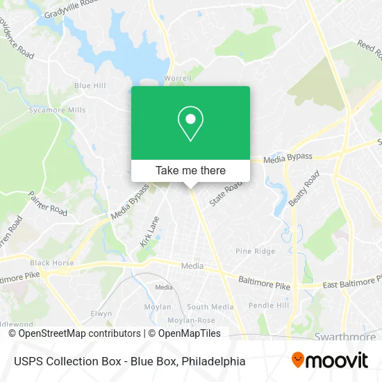 USPS Collection Box - Blue Box map