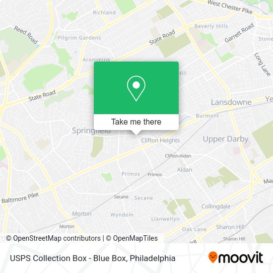 USPS Collection Box - Blue Box map