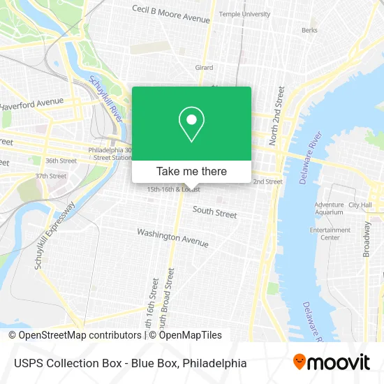 USPS Collection Box - Blue Box map