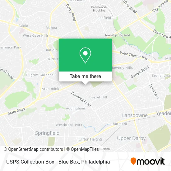 USPS Collection Box - Blue Box map