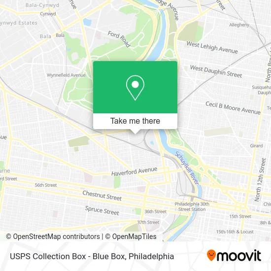 USPS Collection Box - Blue Box map