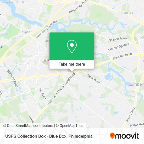 USPS Collection Box - Blue Box map