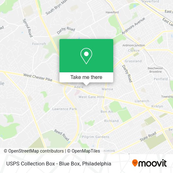 USPS Collection Box - Blue Box map