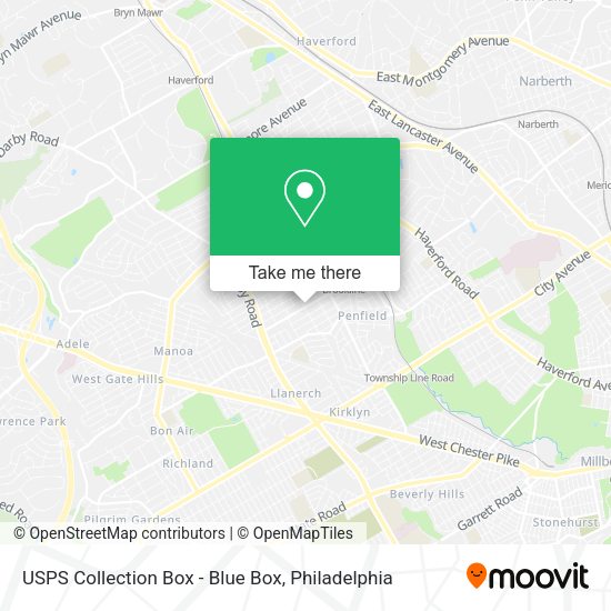 USPS Collection Box - Blue Box map