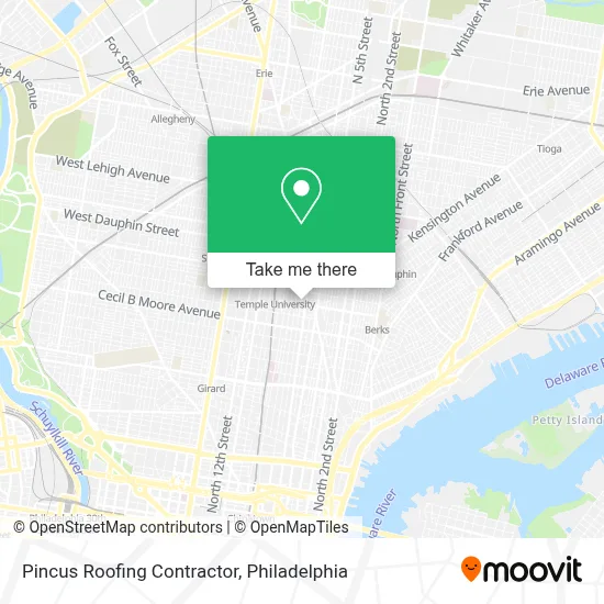 Pincus Roofing Contractor map